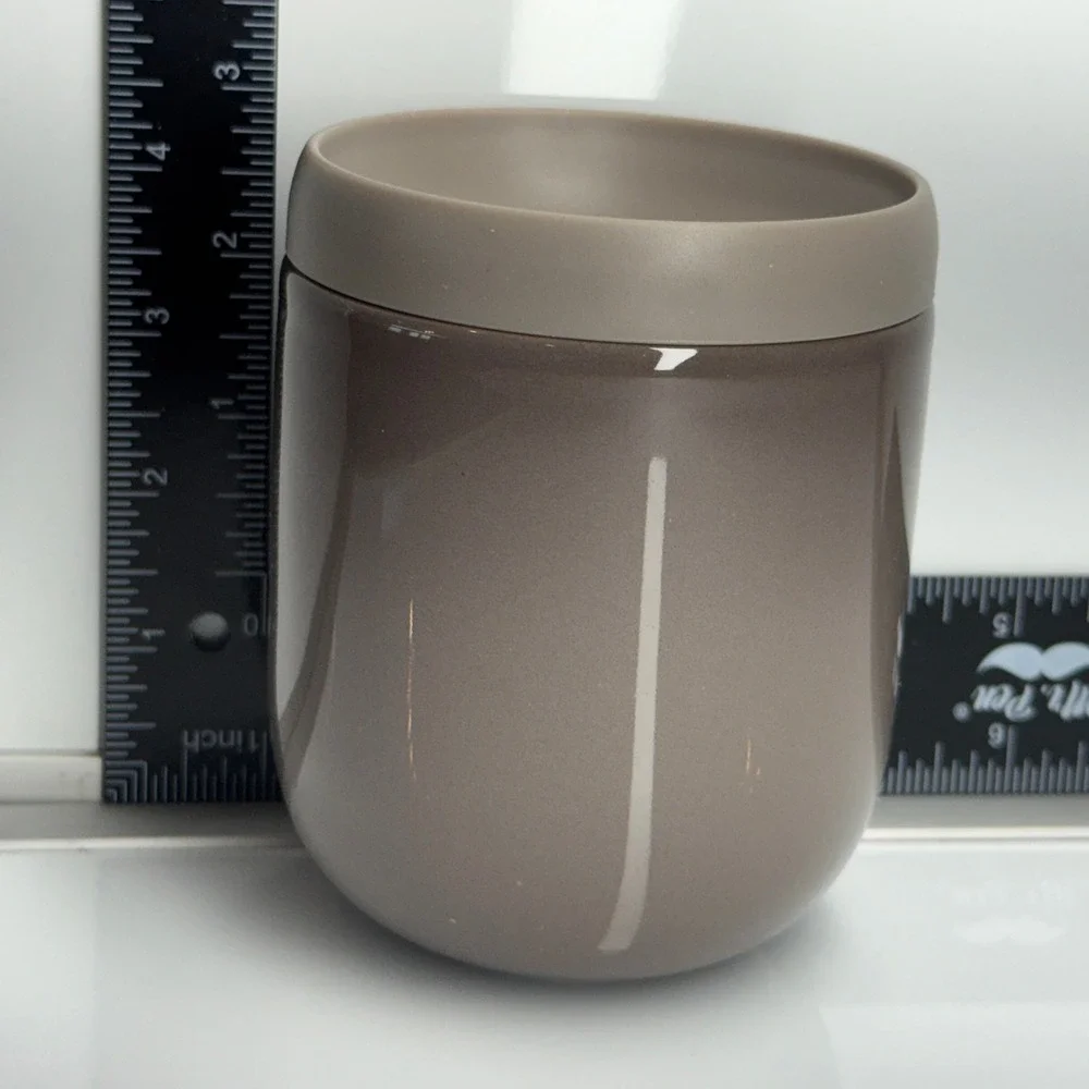 LEKUE Food Storage Container Round Beige Ceramic Cup Mug &‎ Lid